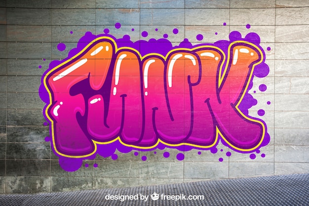 Urban graffiti mockup