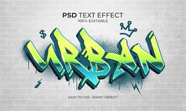 PSD effetto testo graffiti urbani