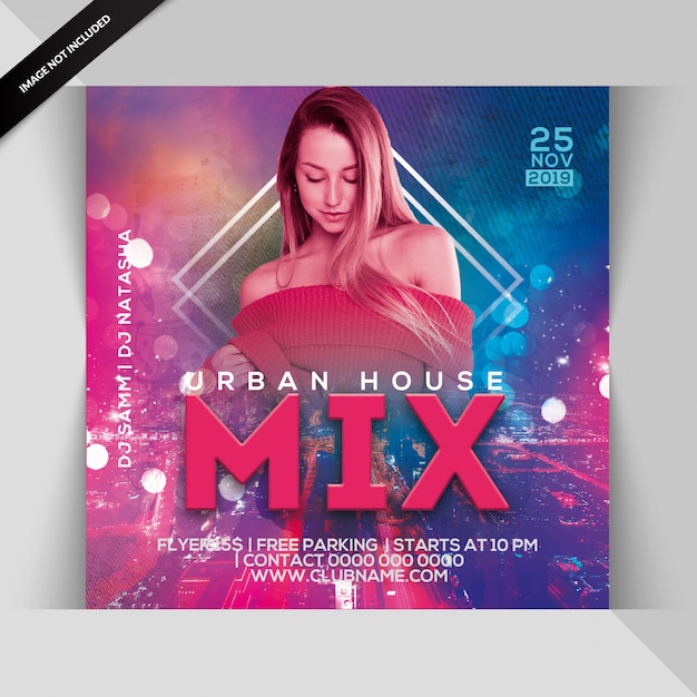 Urban house mix party flyer