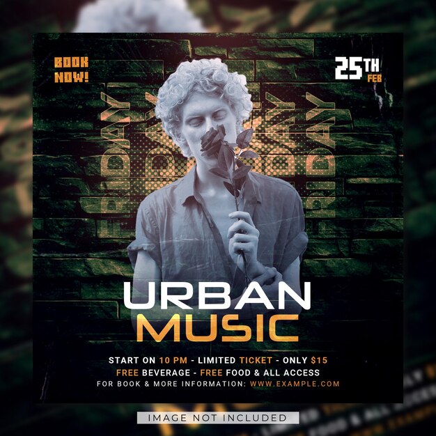 PSD urban music festival poster template