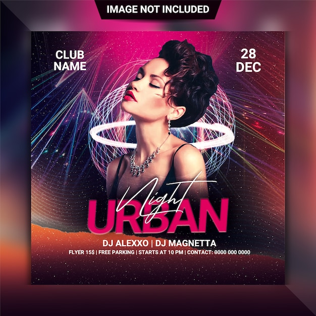 Urban night party flyer or template