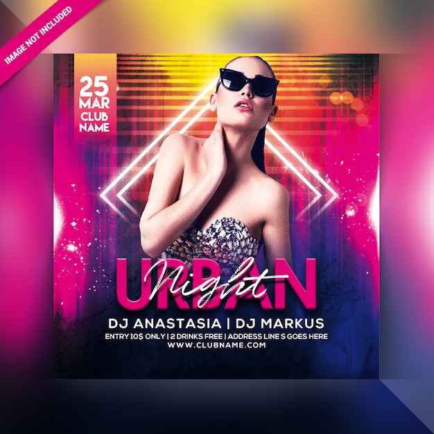 Urban night party flyer