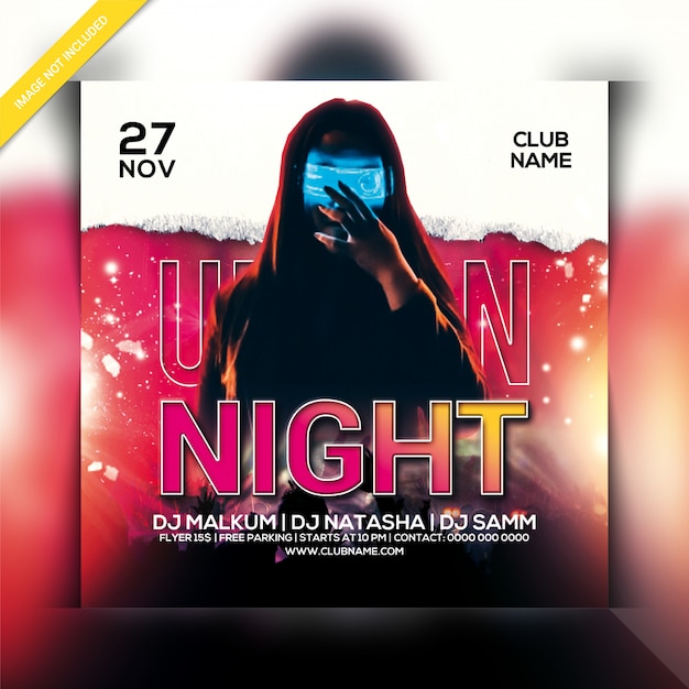 Urban night party flyer