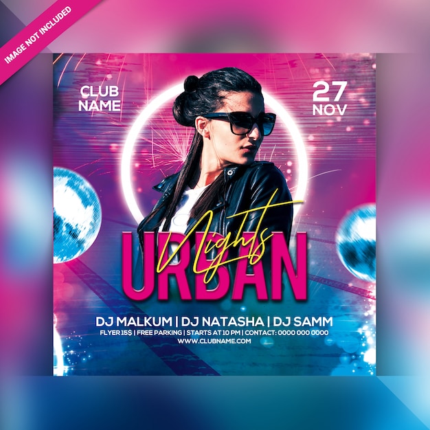 PSD urban night party flyer