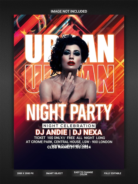 Urban night party flyer