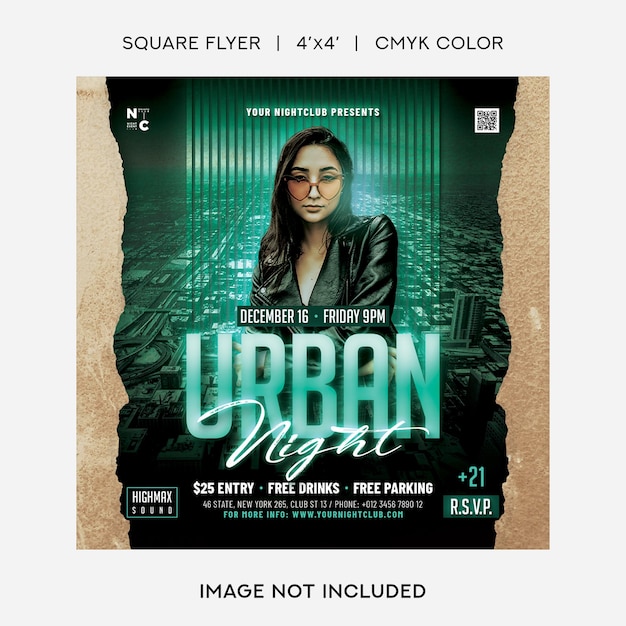 Urban night party flyer