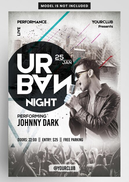 PSD urban night party urban party nightclub dj evenement flyer ontwerp