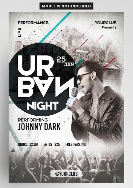 PSD urban night party urban party nightclub dj projekt ulotki wydarzenia