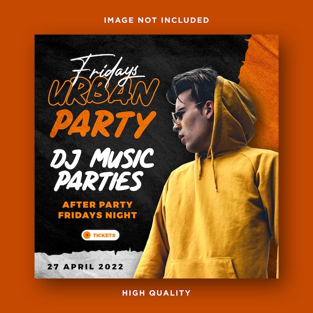Urban party nachtclub flyer sjabloonontwerp
