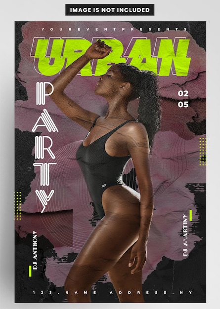 Urban party night event instagram banner flyer ontwerp