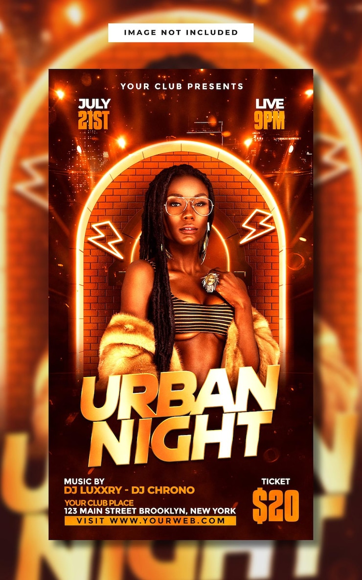 PSD urban party night instagram story template