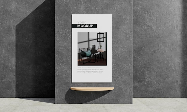 Urban poster grey concrete mock up