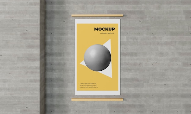 PSD urban poster grey concrete mock up