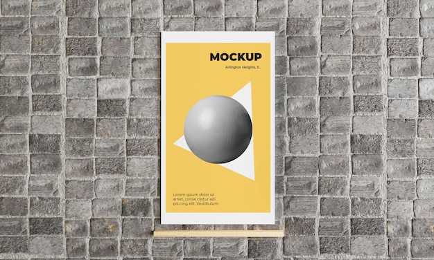 PSD urban poster grey concrete mock up