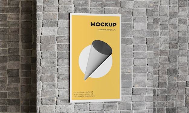 PSD urban poster grey concrete mock up