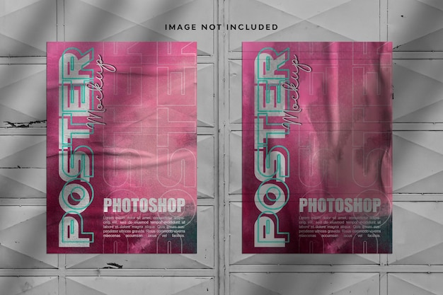 PSD urban poster mockup with realistic effect