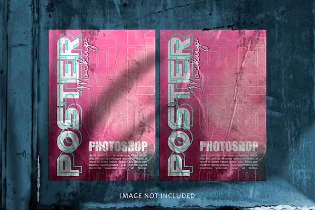 PSD urban poster mockup with realistic effect