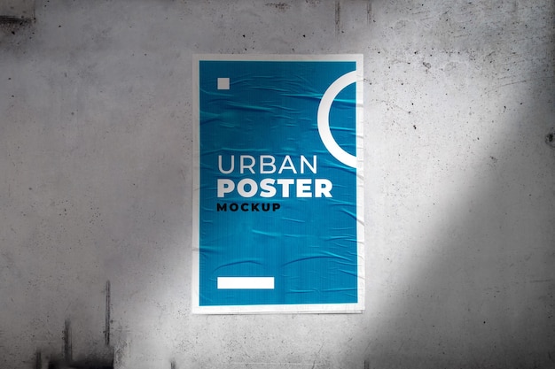 PSD mockup di poster urbano