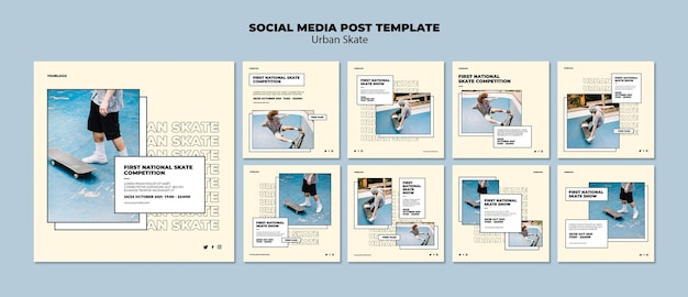 PSD urban skate concept social media post template