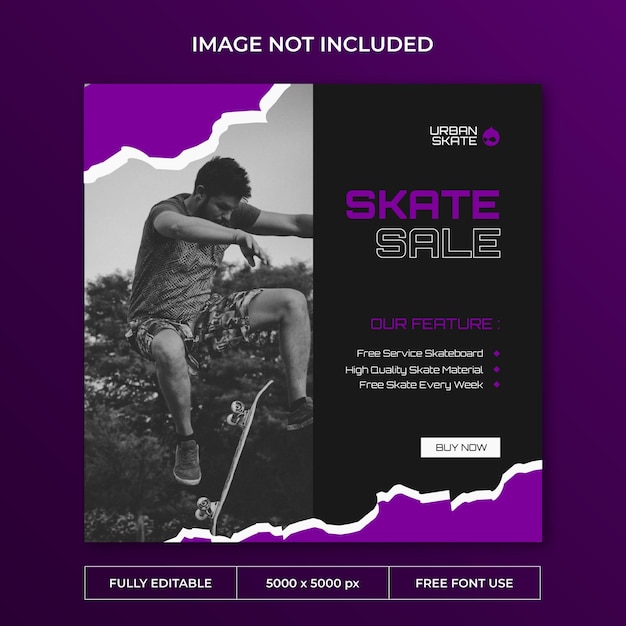 Urban Skate Instagram Post Szablon Mediów Społecznościowych