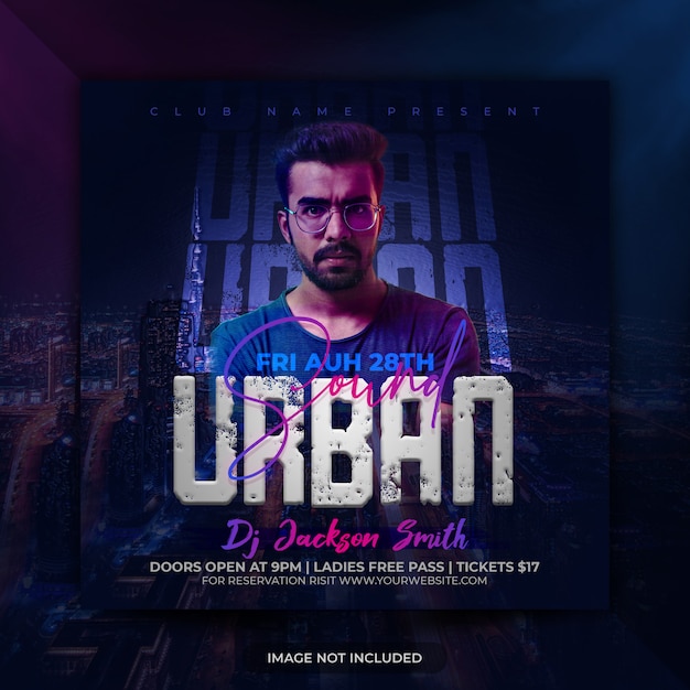 PSD urban sound party event flyer template