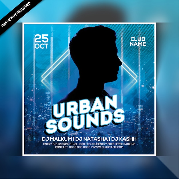 Urban sounds party flyer