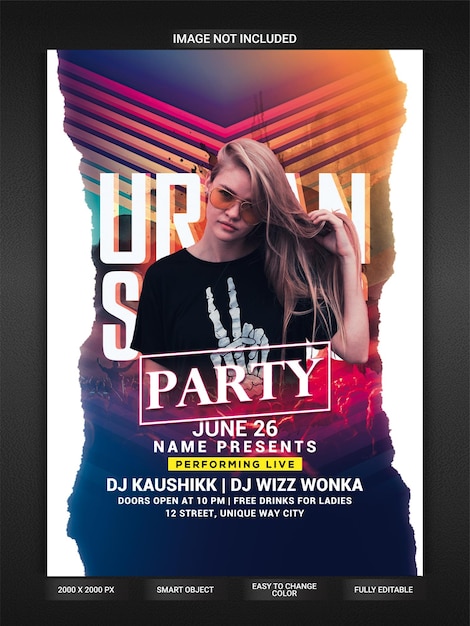 PSD urban sounds party flyer