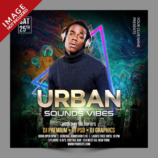 Urban sounds vibes social media promotion template