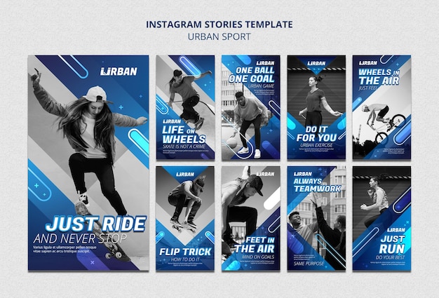 Modello di storie di instagram di sport urbano