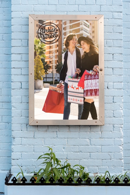 Urban street billboard mock-up