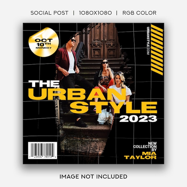 Urban style fashion promo instagram post