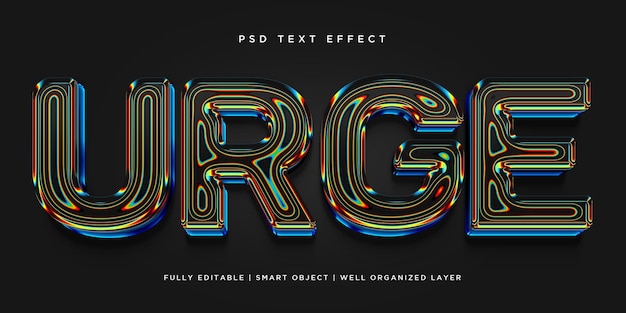 PSD urge 3d style text effect