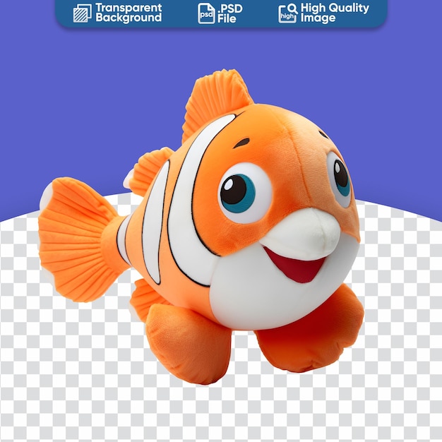 PSD uroczy clownfish plush płytkowa zabawka z wycięciem