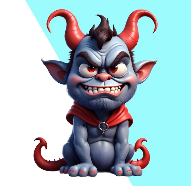 PSD uroczy demon diabła 3d