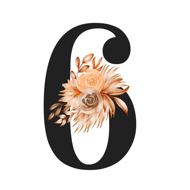 PSD uroczy numery ozdobione skomplikowanymi kwiatami w stylu vintage wieczna fuzja typografii
