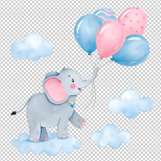uroczy słoniak, pluszowe niedźwiedzie, akwarel clipart
