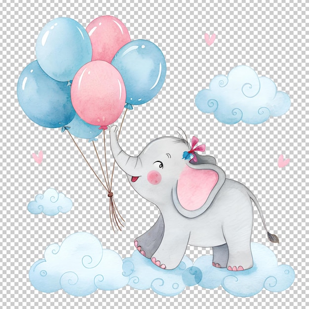 uroczy słoniak, pluszowe niedźwiedzie, akwarel clipart