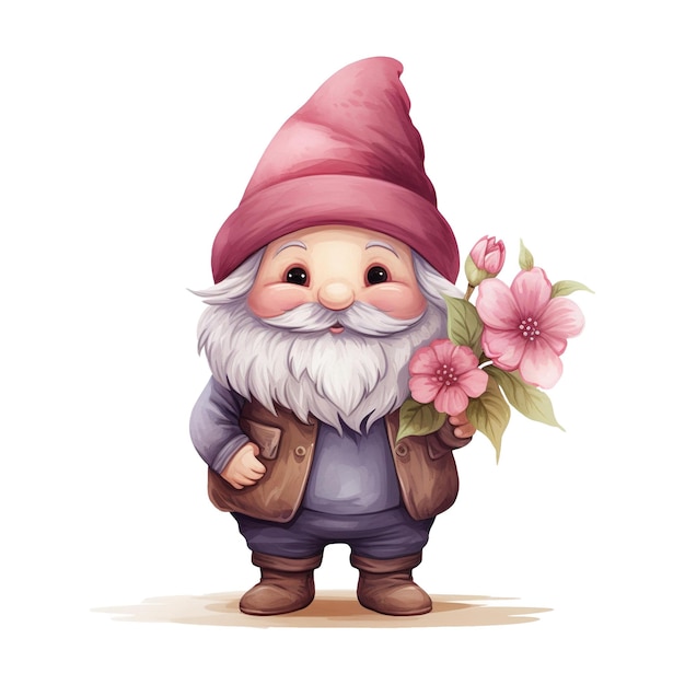 PSD uroczy valentine gnome uroczy symbol miłości i szczęścia na specjalne okazje