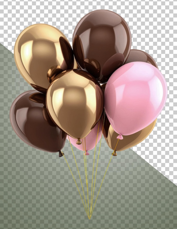 PSD uroczysta atmosfera w pomieszczeniach z wyciętymi balonami png
