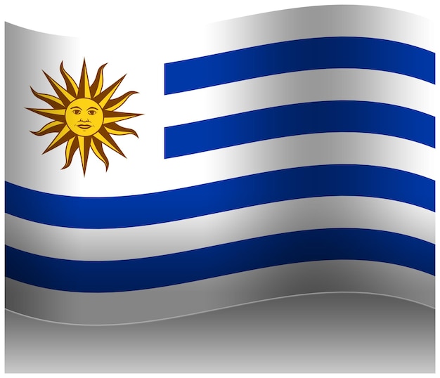 PSD uruguay wave flag 3d