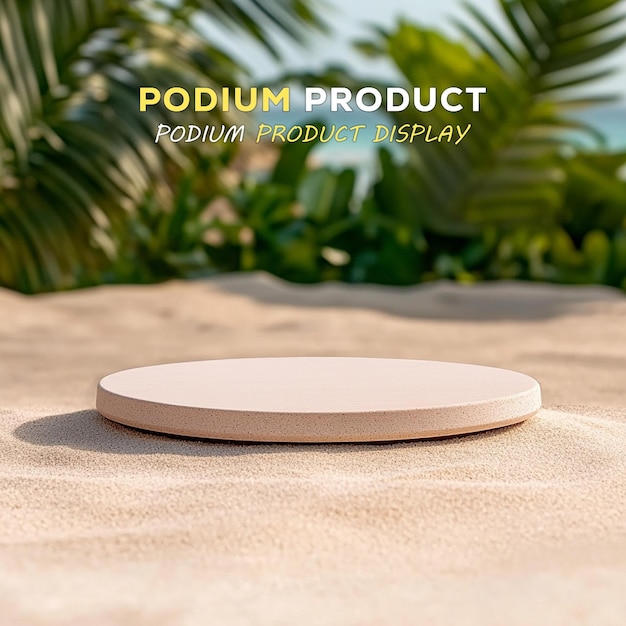 Ürün sergileme için podyum Yaz ve şov ürün sunumu için doğal sahne sergileme mockup’ı