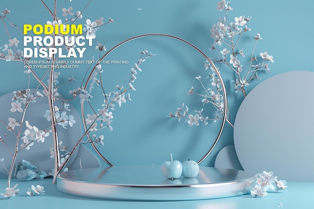 Ürün sunumu için sahne podyum sahne ekranı mockup, ürün teşhir vitrini için podyum