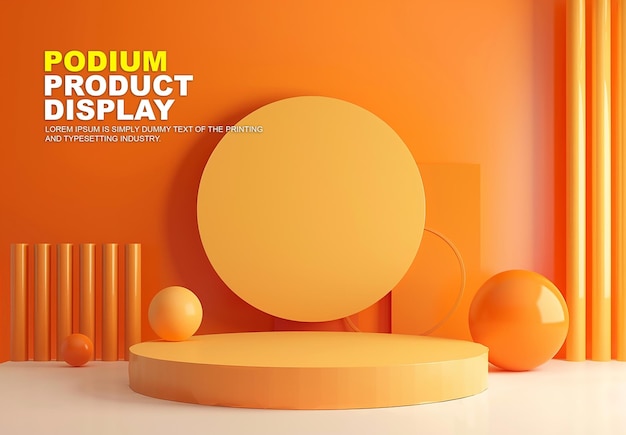 Ürün sunumu için sahne podyum sahne ekranı mockup, ürün teşhir vitrini için podyum