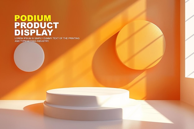Ürün sunumu için sahne podyum sahne ekranı mockup, ürün teşhir vitrini için podyum