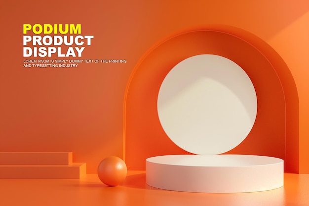 Ürün sunumu için sahne podyum sahne ekranı mockup, ürün teşhir vitrini için podyum