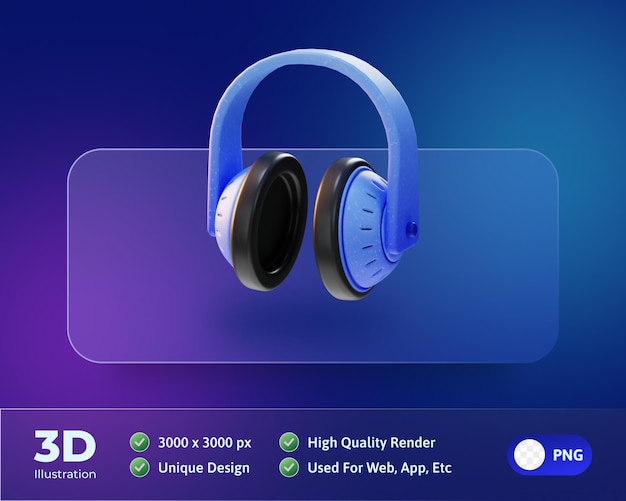 PSD urządzenie słuchawkowe elektroniczna ikona ilustracja 3d