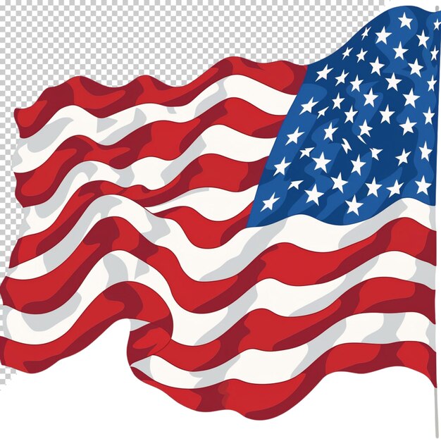 PSD us flag on transparent background