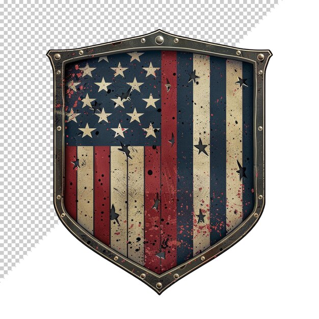 PSD us flag on transparent background