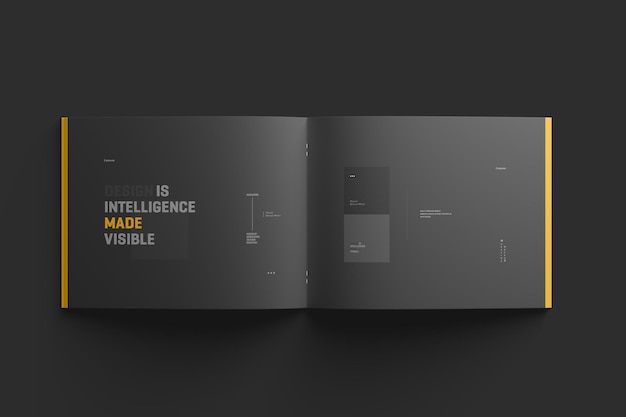 PSD us letter landscape magazine brochure mockup