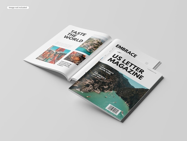 PSD us letter magazineモックアップ